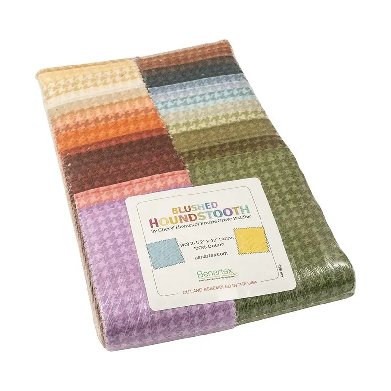 Precuts Strip-Pie BLUSHED HOUNDSTOOTH, Cheryl Haynes, Benartex