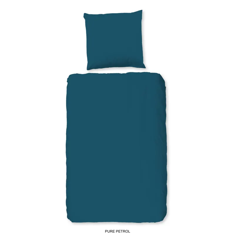 Pure Bettwäsche 155x220 + 1 x 80x80 cm Mikrofaser Uni uni blau