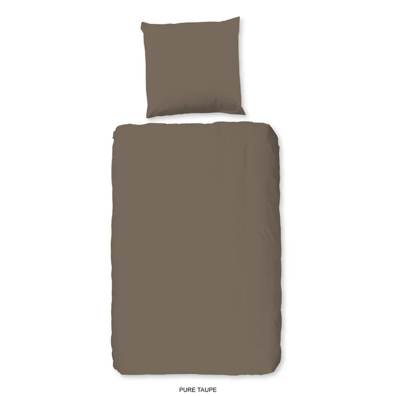 Pure Bettwäsche 200x200 + 2 x 80x80 cm Mikrofaser Uni uni braun