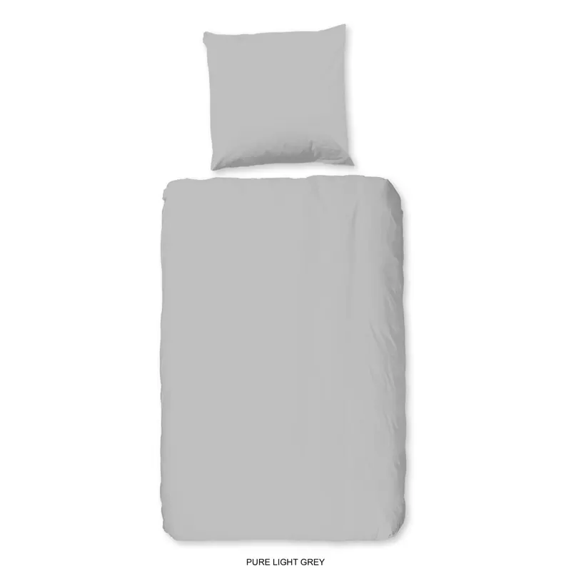 Pure Bettwäsche 200x200 + 2 x 80x80 cm Mikrofaser Uni uni grau