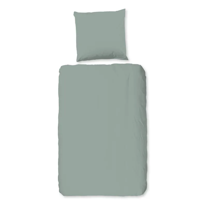 Pure Bettwäsche 200x200 + 2 x 80x80 cm Mikrofaser Uni uni grün