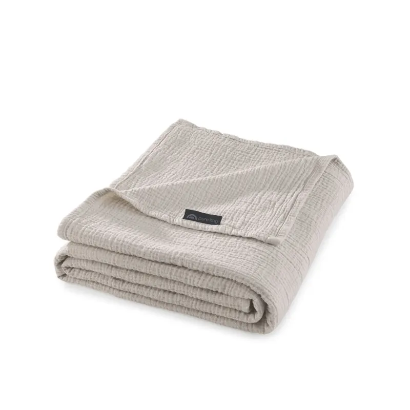 pure hug Musselin Wohndecke Kuscheldecke 150 x 200 cm Natur