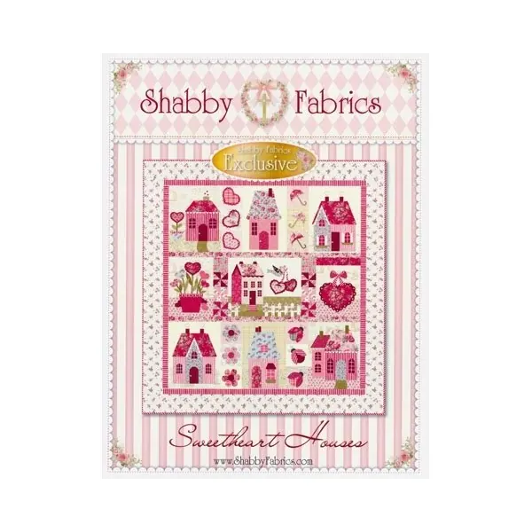 Quilt-Anleitung, Patchwork-Schnittmuster "Sweetheart Houses", Shabby Farbrics