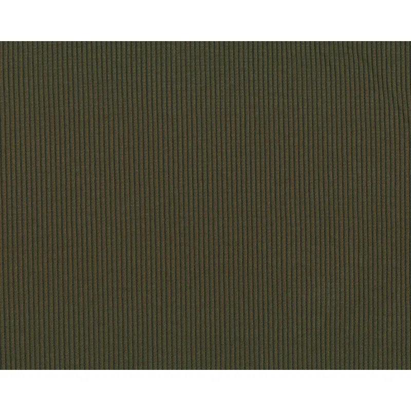 Rippenjerseystoff aus Baumwolle UNI RIB, olivgrün