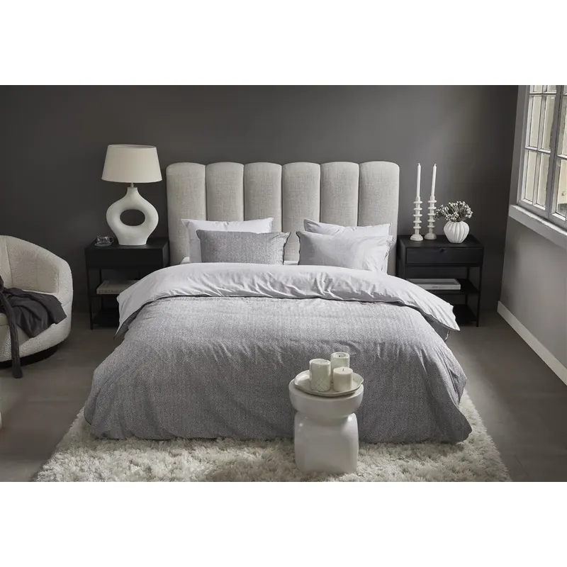 Rivièra Maison Bettwäsche Chevron Weave Grey 155x220 Grau