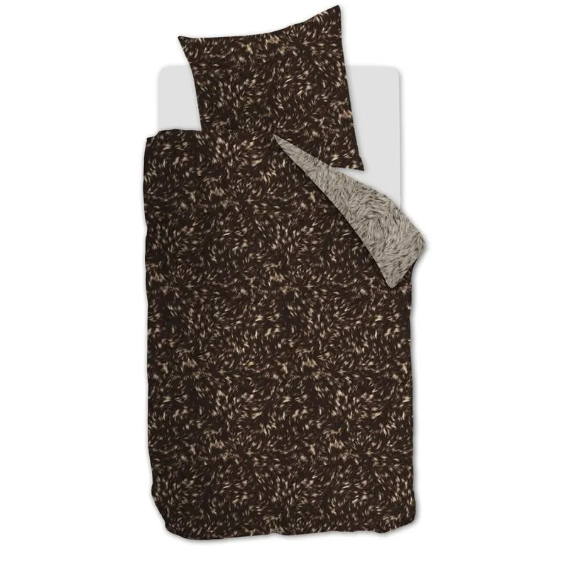 Rivièra Maison Bettwäsche Fauxy Fur_Brown_ _UV_155x220 + 1x 1 , 1 155 x 220 cm, 80 x 80 cm braun
