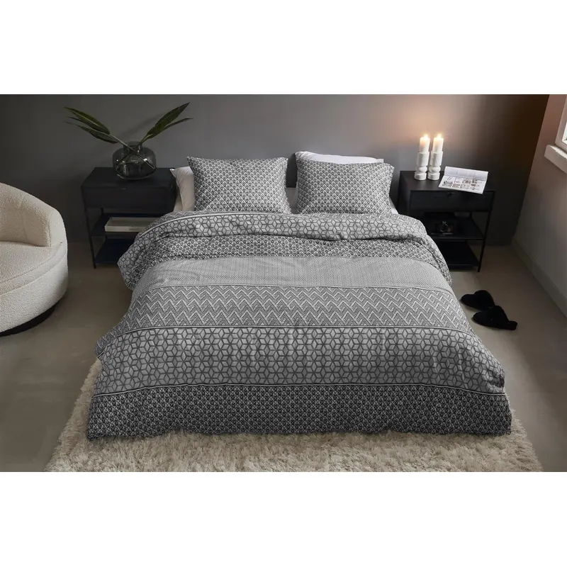 Rivièra Maison Bettwäsche Marley Grey 155x220 Grau