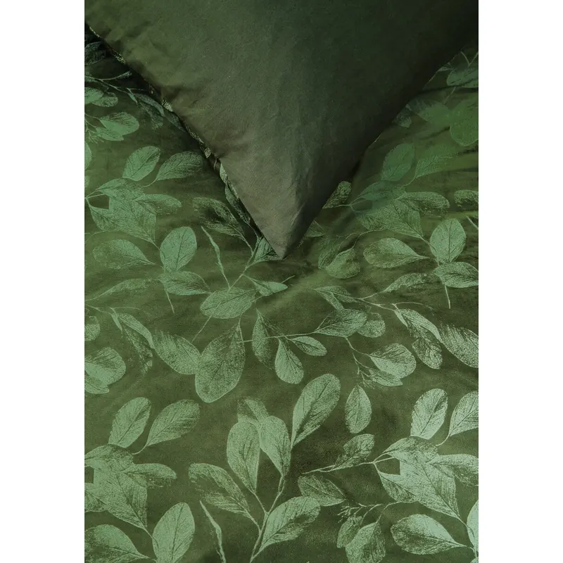 Rivièra Maison Bettwäsche Sanu Samt 135 x 200 cm + 1x 80 x 80 cm Olivgrün