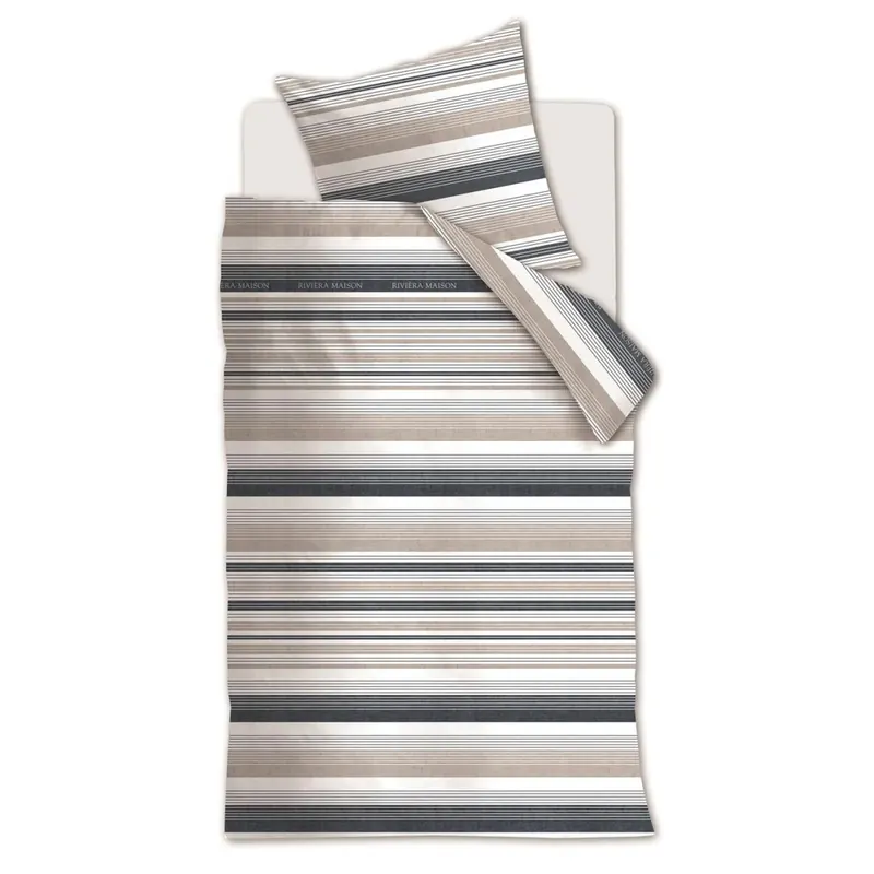 Rivièra Maison Bettwäsche Sturdy Stripe_Navy_ _UV_135x200 + 1x 1 , 1 135 x 200 cm, 80 x 80 cm blau