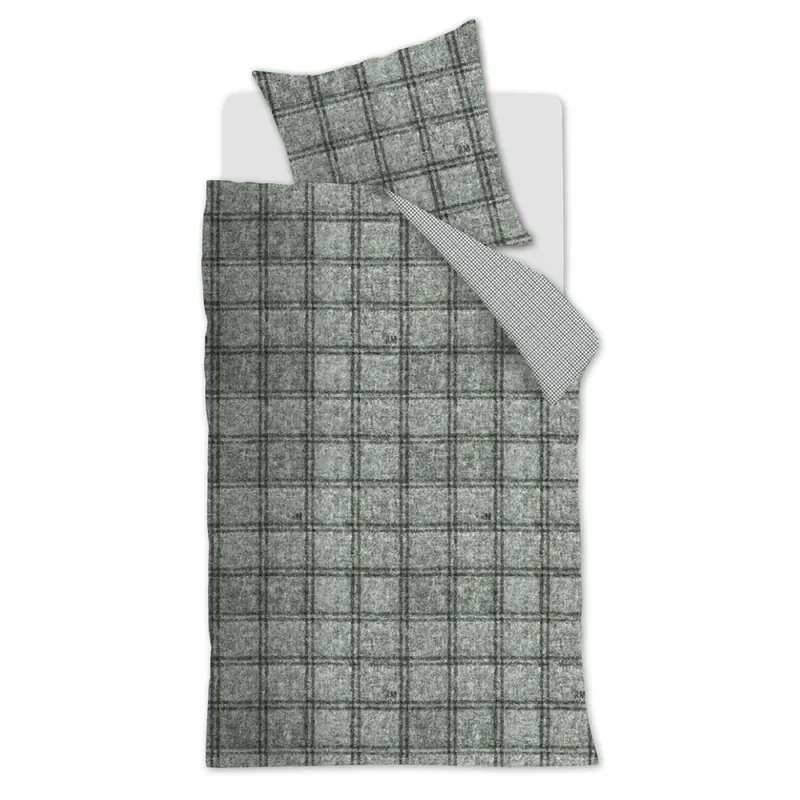 Rivièra Maison Biber Kissenbezug Hawick Green 1 80x80, 80 x 80 cm grün