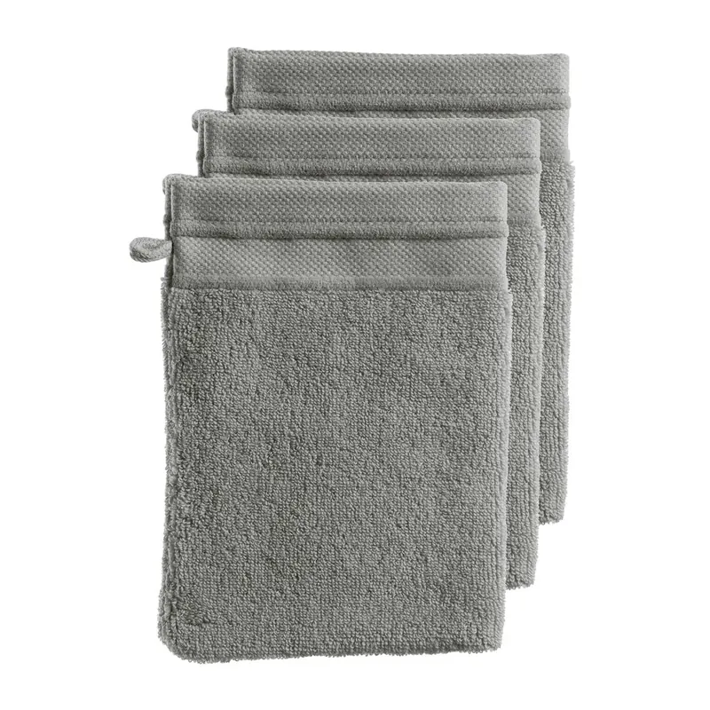 Rivièra Maison Heimtextilie Waschlappen Heart Anthracite Set a 3 Stk 16x21 grau