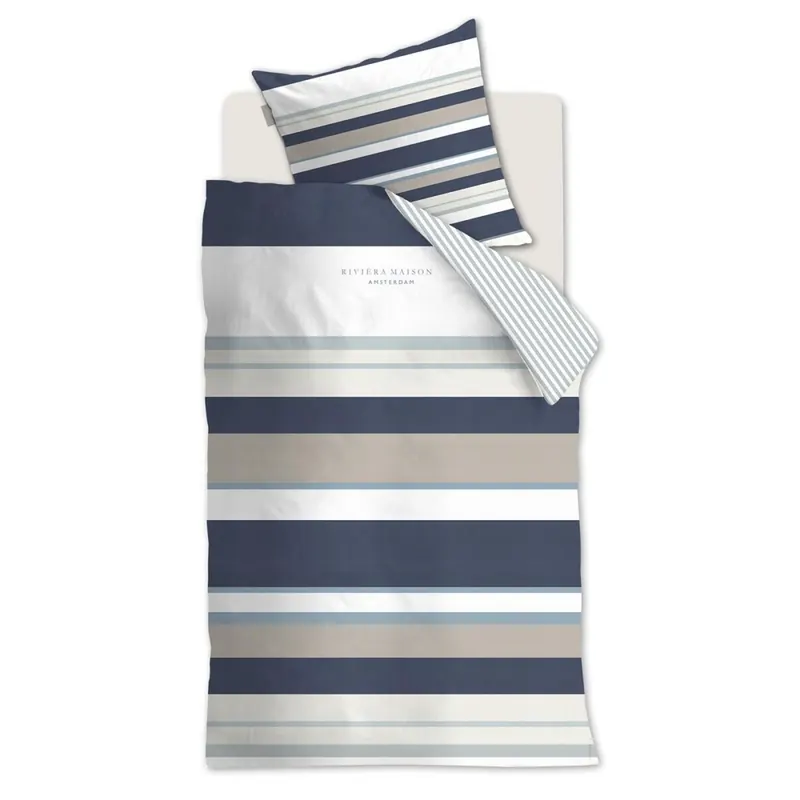 Rivièra Maison Kissenbezug Renforcé Mason Ridge Blue 1 80x80, 80 x 80 cm blau
