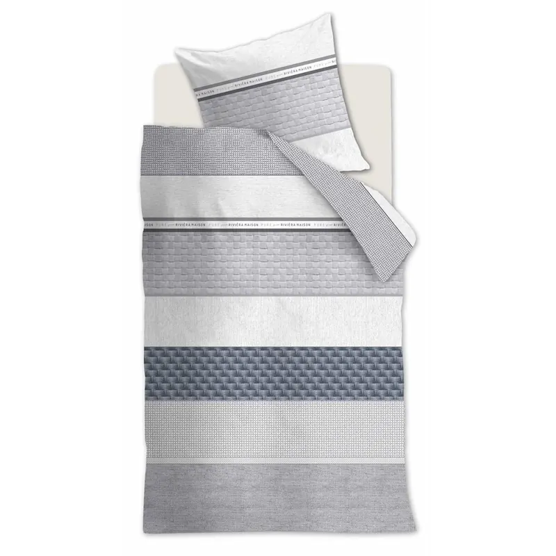 Rivièra Maison Kissenbezug Renforcé Pure Resort Grey 1 80x80, 80 x 80 cm Grau