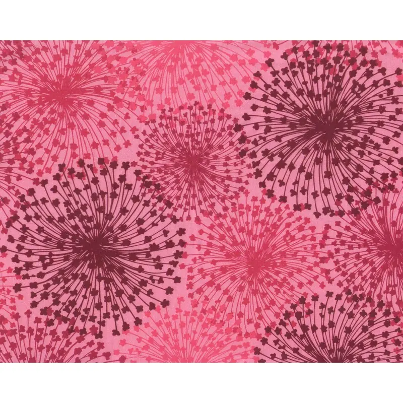 Rückseitenstoff DANDELION DREAMS, Pusteblumen, fuchsia, Greta Lynn