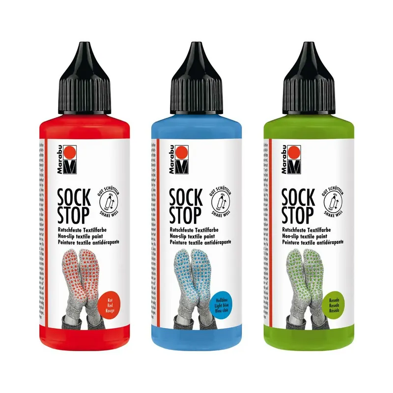 Rutschfeste Textilfarbe SOCK STOP, Sockenstop, Marabu
