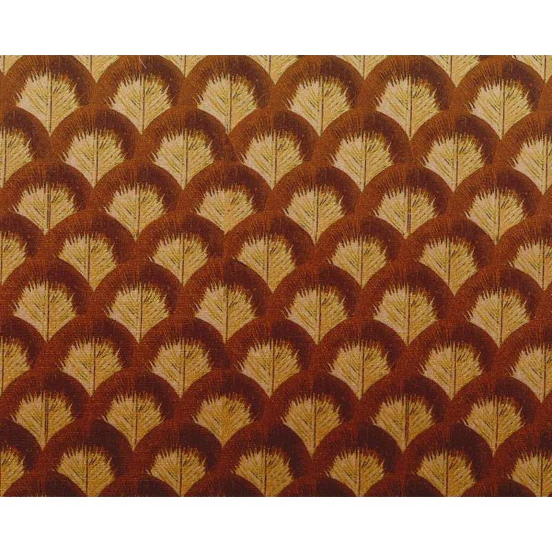 Samtstoff GLORIA, Feder-Print, braun