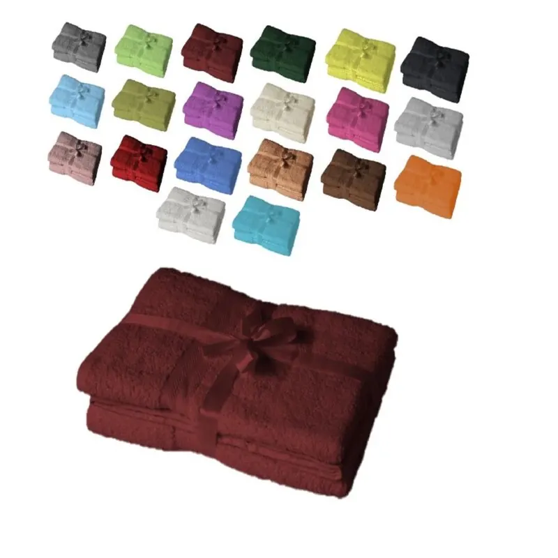 Saunatuch 2er Set 80 x 200 cm Bordeaux