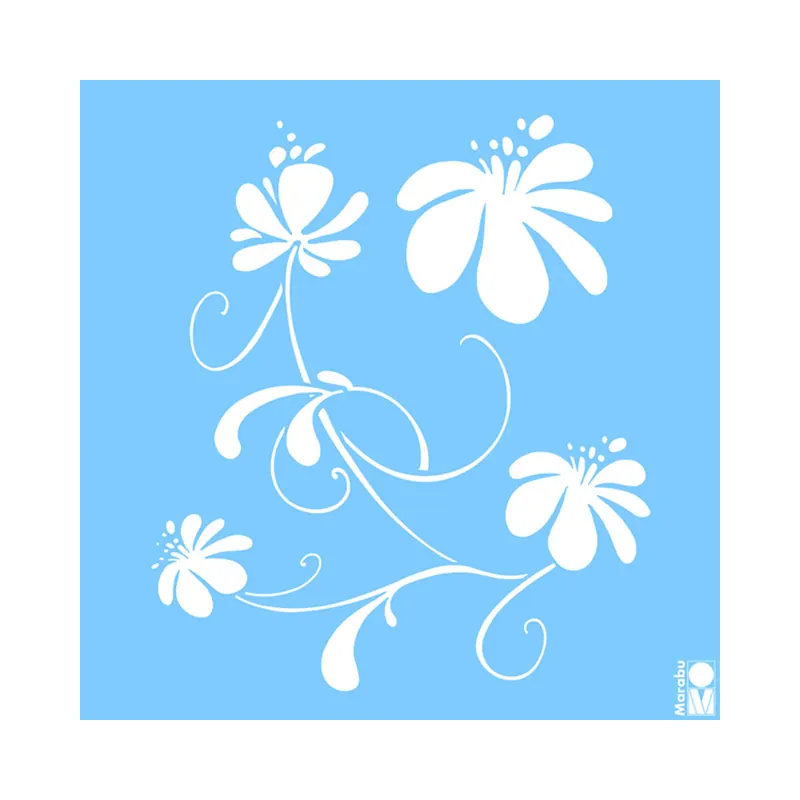 Schablone SPRING, Frühlingsblumen, 33 x 33 cm