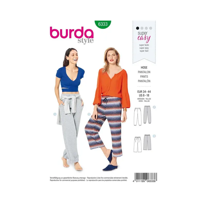Schnittmuster HOSE, burda easy 6333