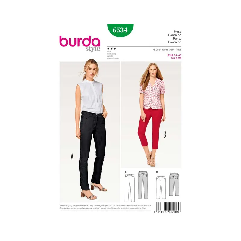 Schnittmuster HOSE UND JEANS, burda style 6534