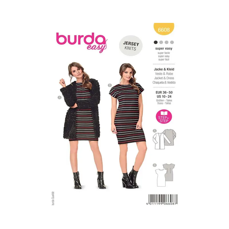 Schnittmuster JACKE & KLEID, burda easy 6608