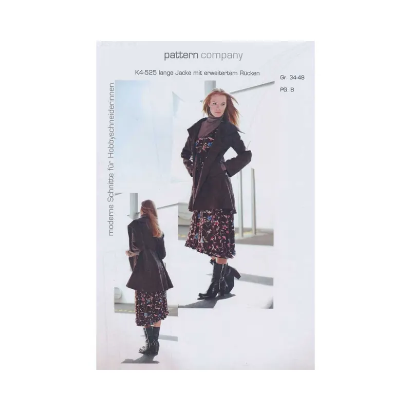 Schnittmuster LANGE JACKE MIT ERWEITERTEM RÜCKEN, pattern company