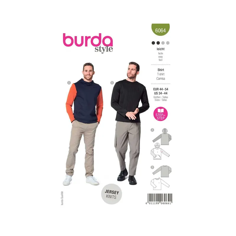 Schnittmuster SHIRT für Herren, burda style 6064