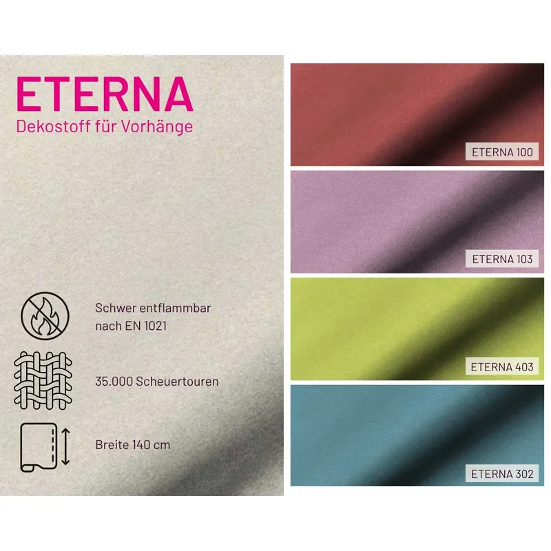 Schwer entflammbarer Dekostoff ETERNA, meliert, Saum & Viebahn