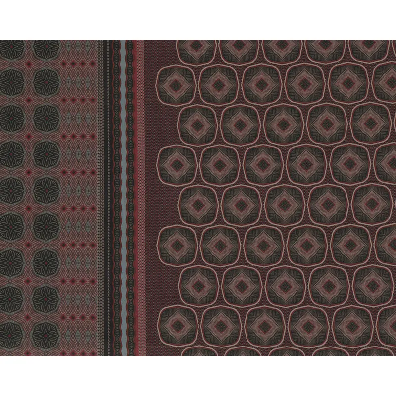 Scuba-Print GATSBY, Ornamentmuster-Bordüre, weinrot, Toptex