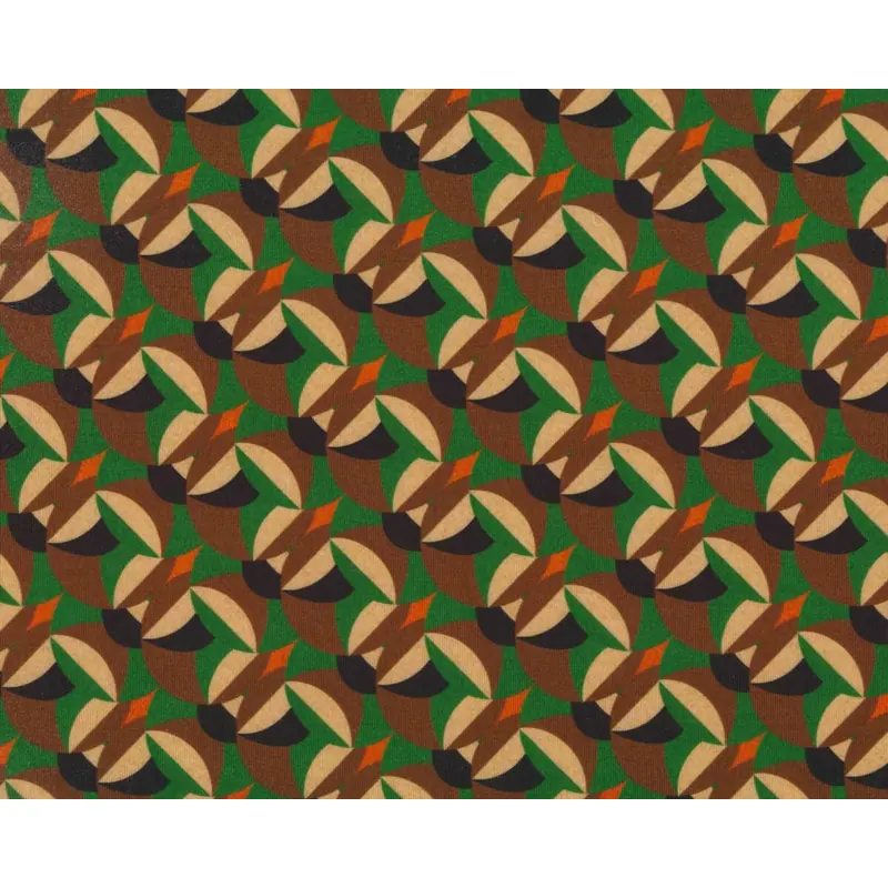Scuba-Print WANDA, Halbkreise, grün-braun, Hilco