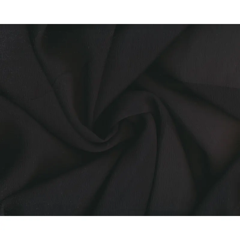 Seidenchiffon SILK CINCLE, gecrasht, schwarz