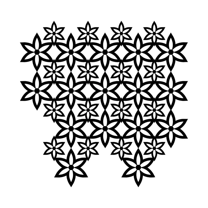 Silhouette-Schablone FLORAL PATTERN, Blumenmuster, 30 x 30 cm