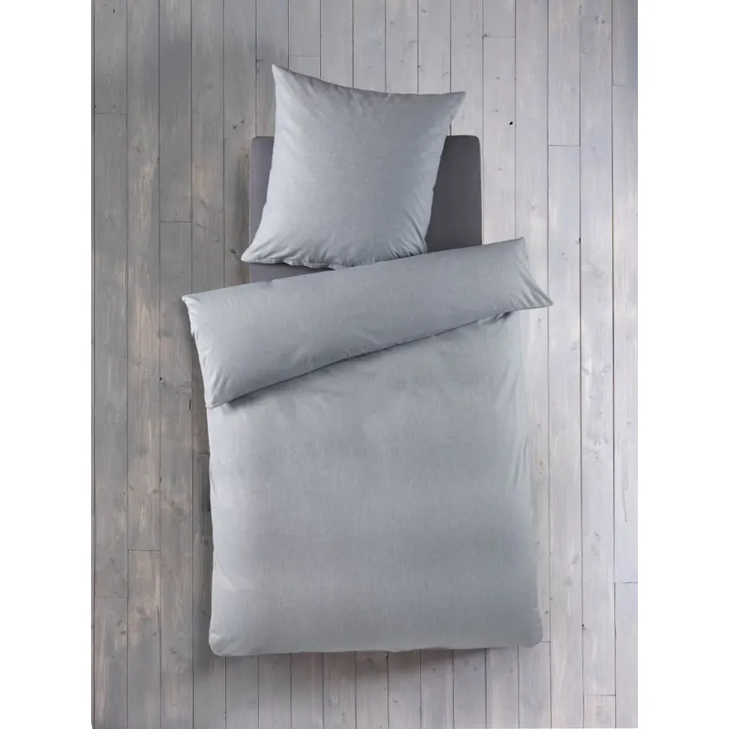 Soma Chambray Bettwäsche 135 x 200 cm Bettbezug 135 cm x 200 cm  Kopfkissenbezug 80 x 80 cm grau grau