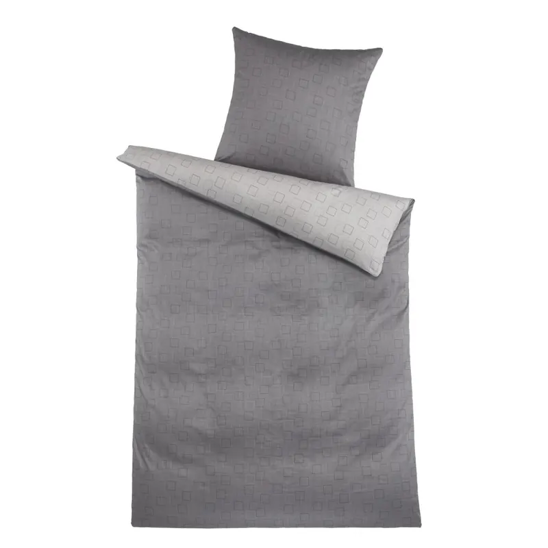 Soma Mako Satin Bettwäsche 135 x 200 cm Bettbezug 135 cm x 200 cm Kopfkissenbezug 80 x 80 cm Wende grau