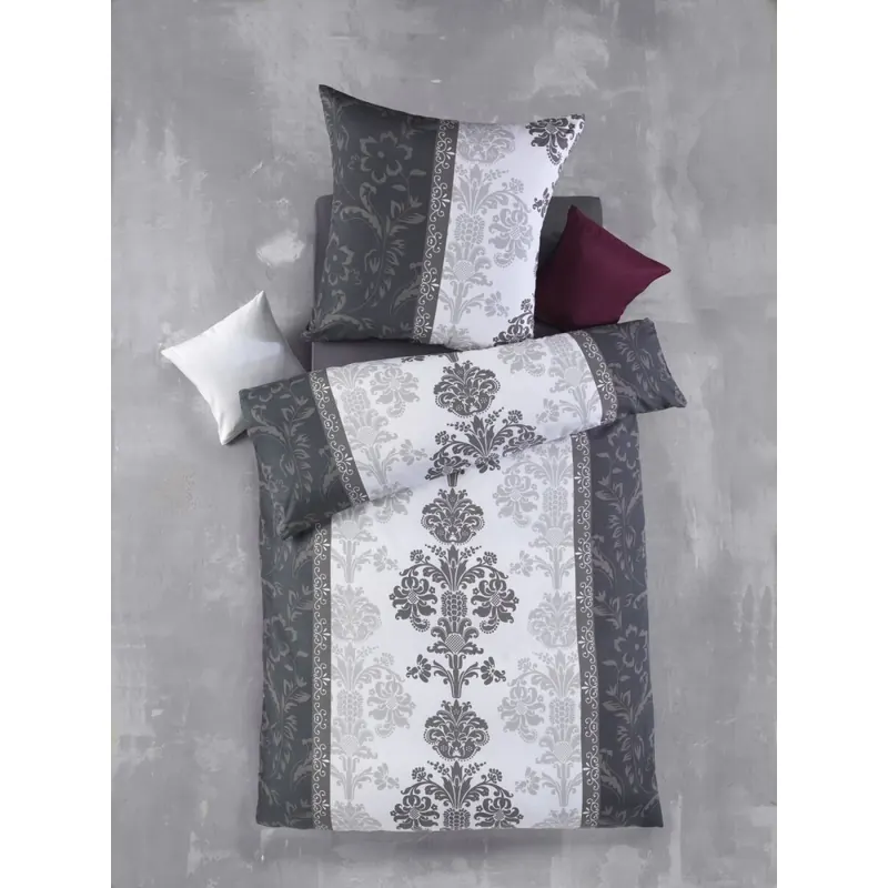 Soma Mikrofaser Bettwäsche 135 x 200 cm Bettbezug 135 cm x 200 cm Kopfkissenbezug 80 x 80 cm Sophie-Schwarz/weiss schwarz / weiss