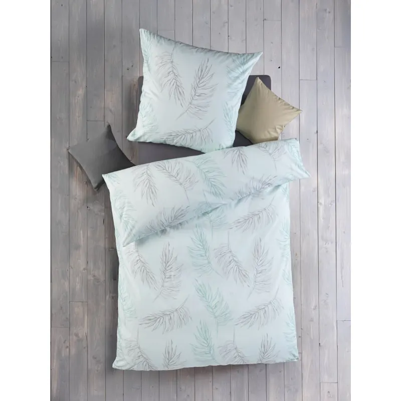 Soma Renforcé Bettwäsche 135 x 200 cm Bettbezug Kopfkissenbezug 80 x 80 cm Fedora helles türkis