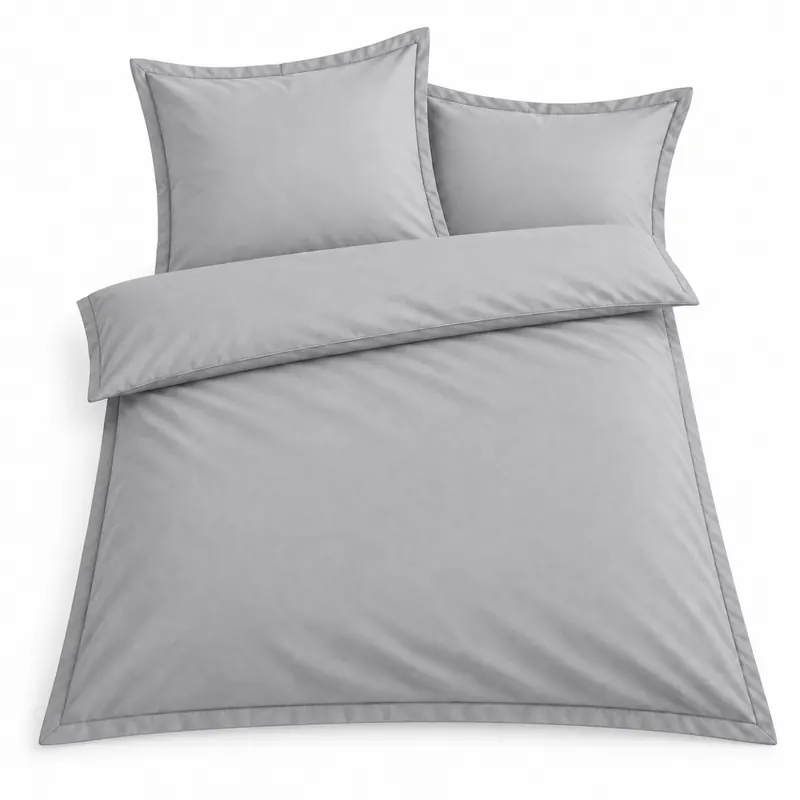Soma Renforcé-Bettwäsche mit Stehsaum aus 100 % Baumwolle, 155x220 + 80x80 cm, Silber