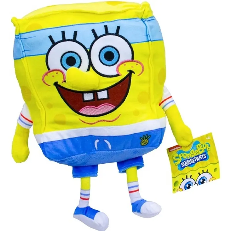 Sponge Bob Schwammkopf Spongebob Kuscheltier XXL 30 cm  Spongebob blau Plüschtier Stofftier Geschenk für Mädchen Jungen und Kinder