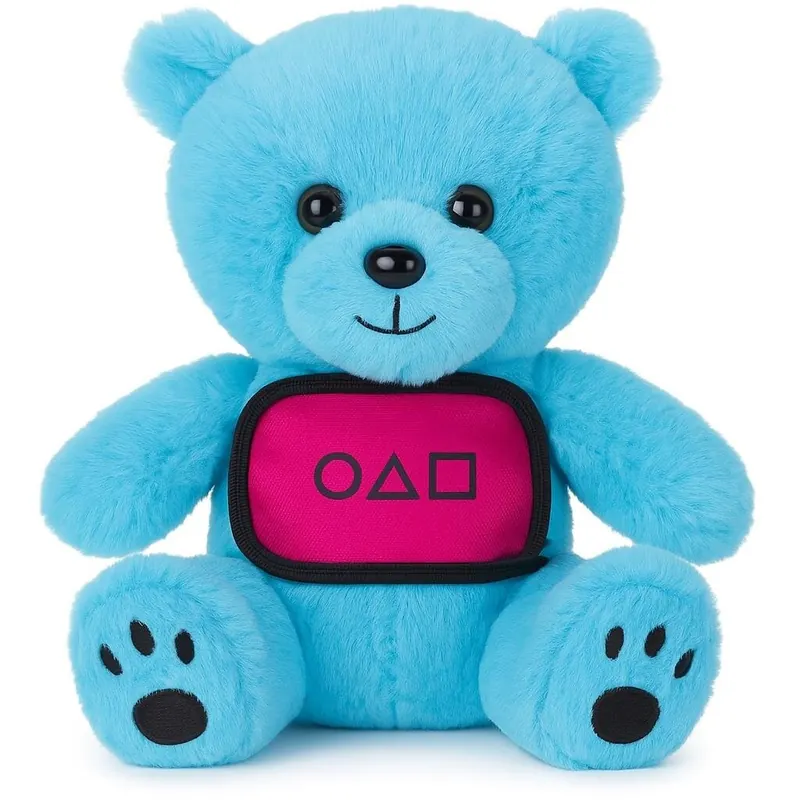 Squid Game Plüschbär Kuscheltier Plüschtier 25 cm Stofftier blau rosa Figur Geschenk
