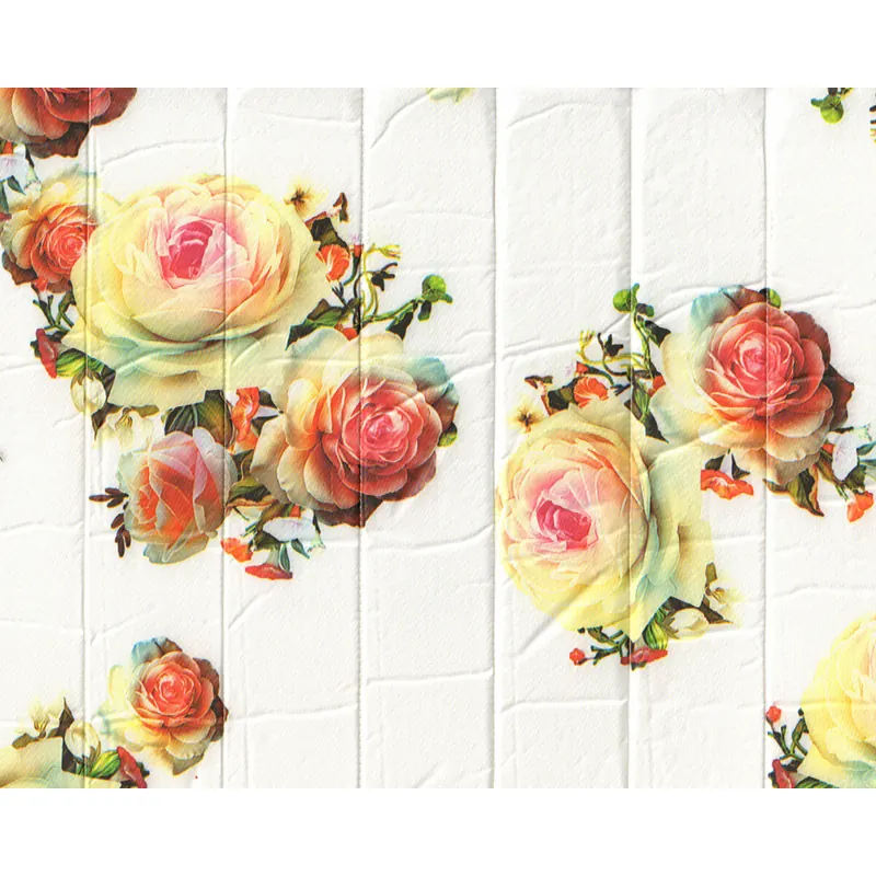 Steppstoff FLOWERQUILT, Rosen, wollweiß