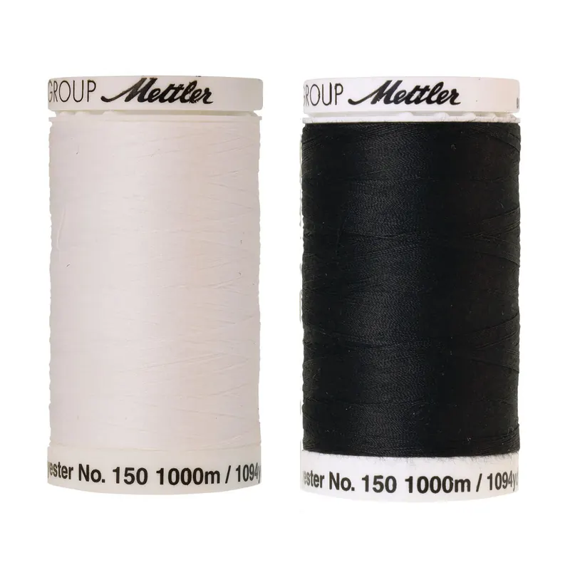 Stick-Unterfaden BOBBINETTE, weiß und schwarz, Mettler
