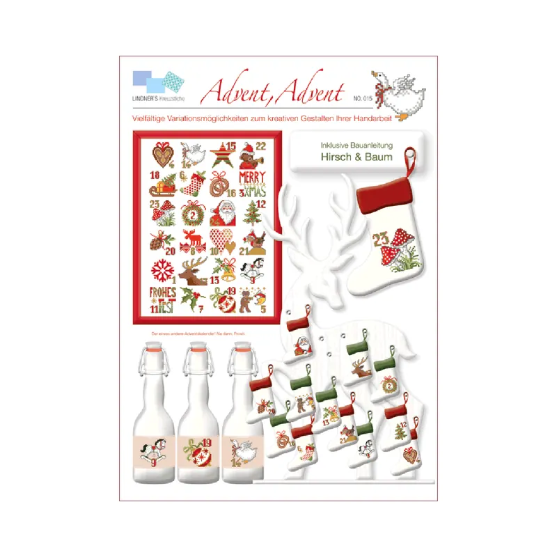 Stickvorlage Advent, Lindners Kreuzstiche