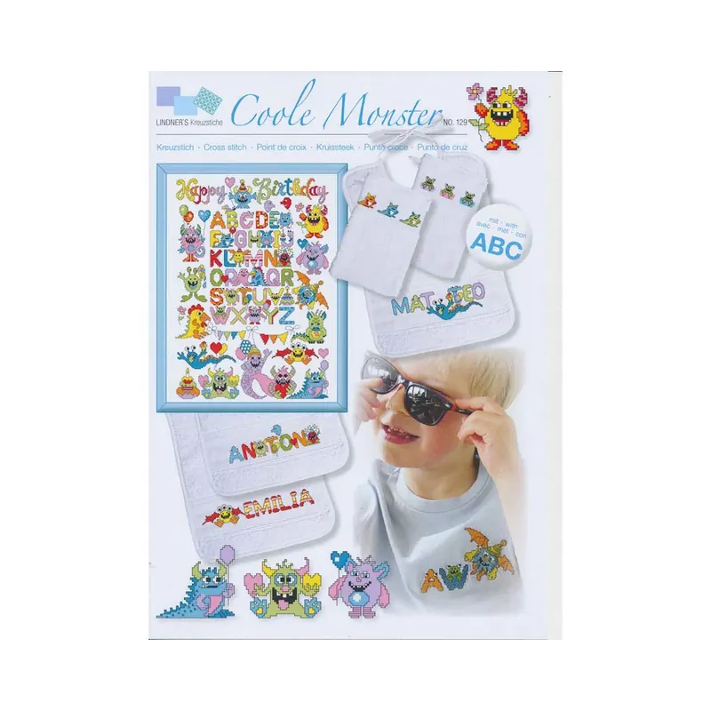 Stickvorlage: Coole Monster, Lindners Kreuzstiche