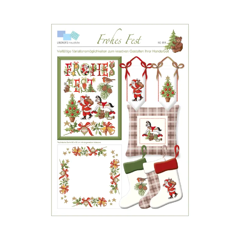 Stickvorlage Frohes Fest, Lindners Kreuzstiche