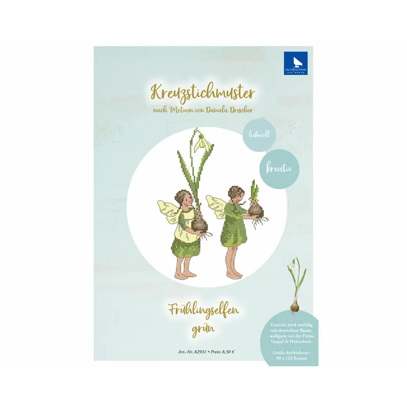 Stickvorlage: Frühlingselfen grün, Acufactum