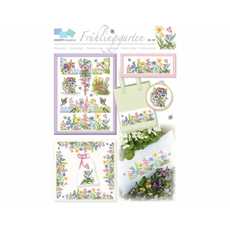 Stickvorlage: Frühlingsgarten, Lindners Kreuzstiche