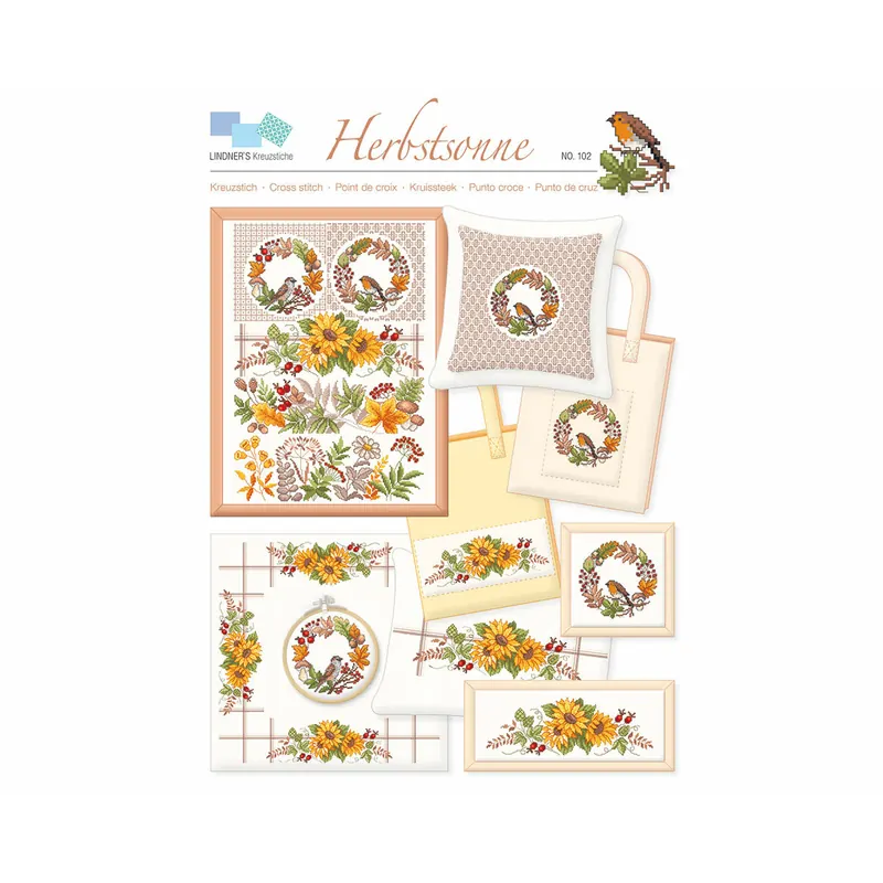 Stickvorlage: Herbstsonne, Lindners Kreuzstiche