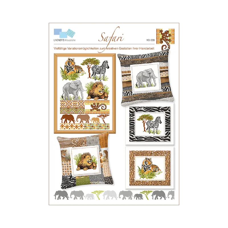 Stickvorlage: Safari, Lindners Kreuzstiche