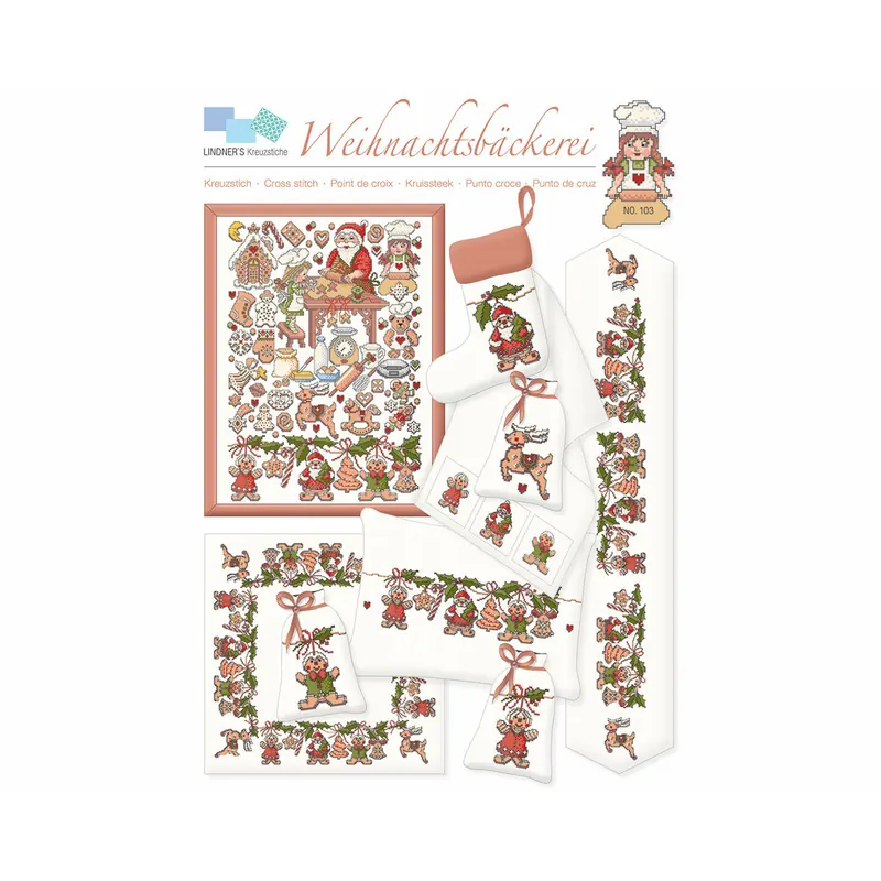 Stickvorlage: Weihnachtsbäckerei, Lindners Kreuzstiche