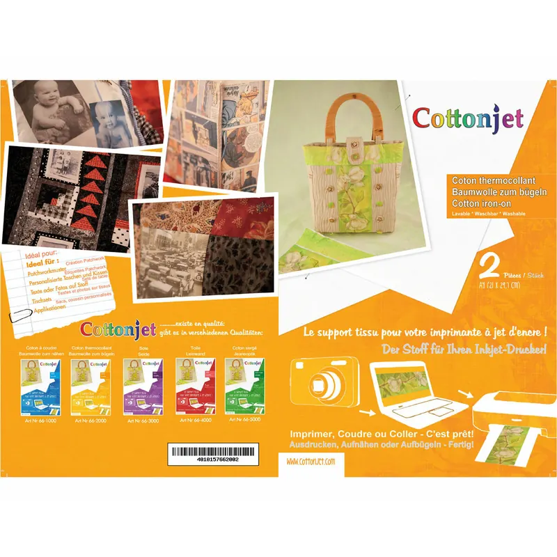 Stoff zum Bedrucken, Baumwolle zum Aufbügeln, Cottonjet®